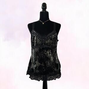 Vintage Y2K Green Velvet Tank Top By Fire Portfolio